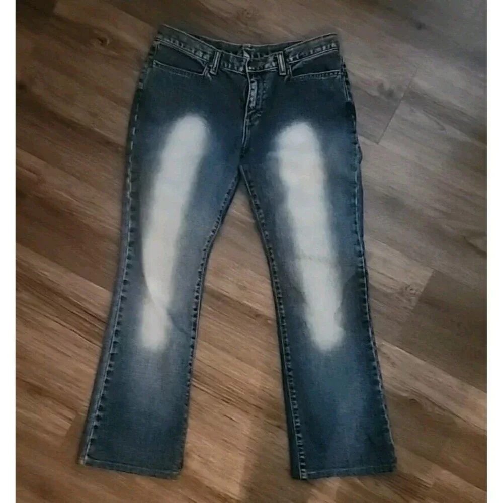 Lee Womens Jeans Straight Medium Wash Size 30 Y2k Vintage Bootcut Distressed - Picture 7 of 8